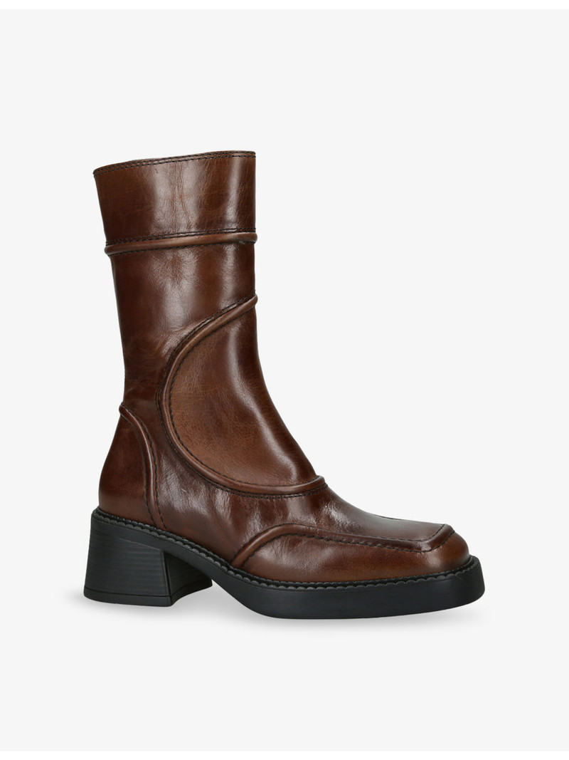 Malene Leather Heeled Ankle Boots 3