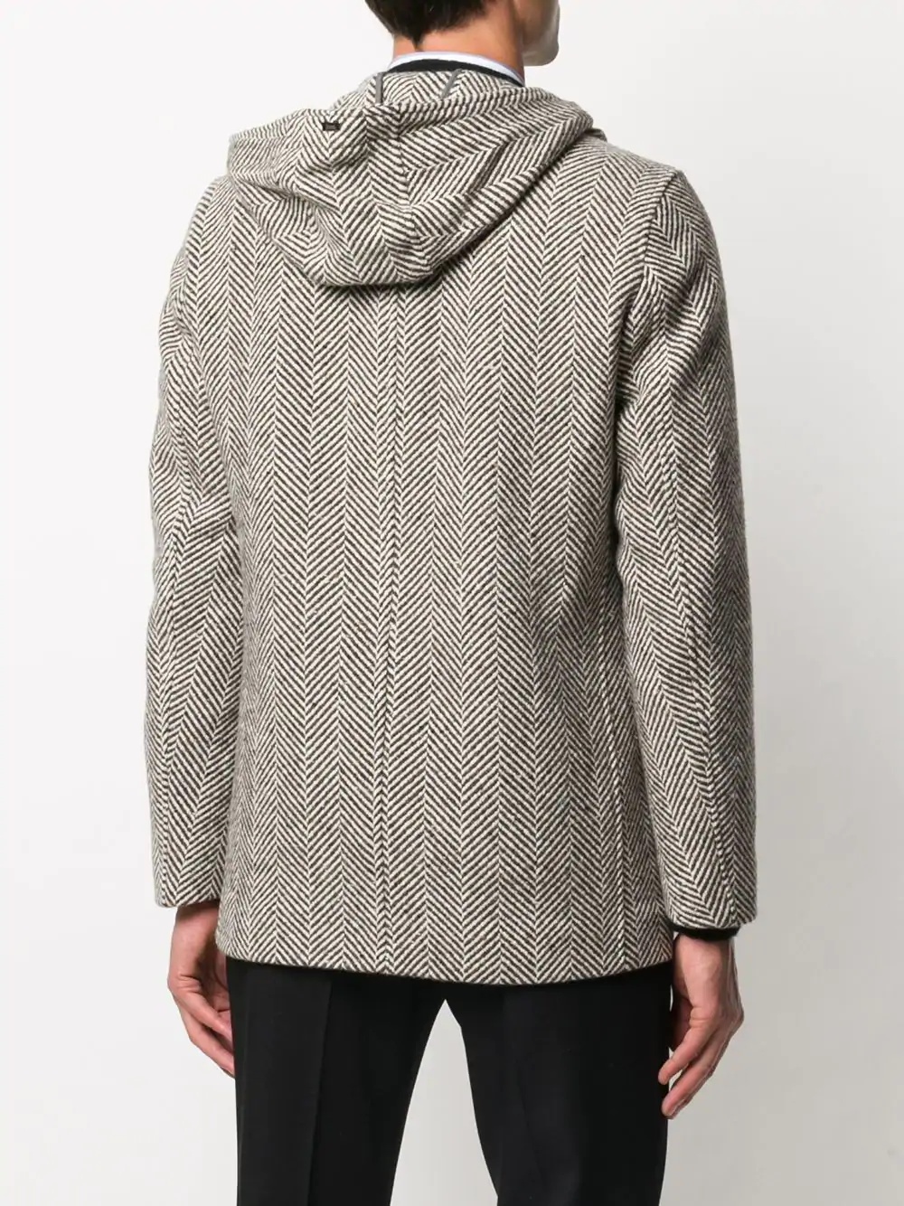 herringbone hooded jacket - 4