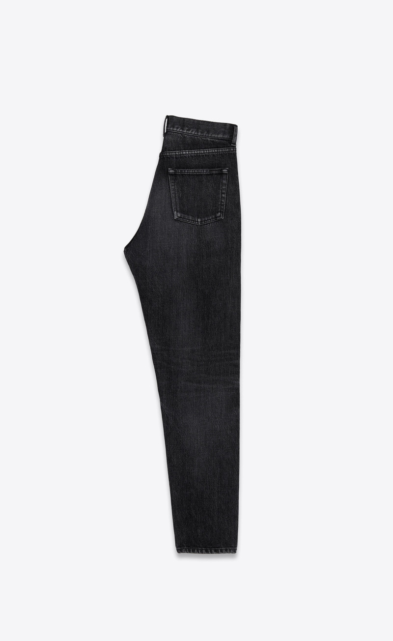 SAINT LAURENT slim-fit jeans in dirty medium black denim outlook