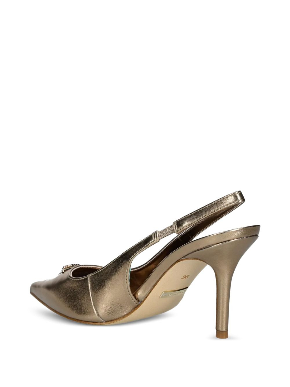 85mm Nassir metallic-effect leather slingback pumps - 3