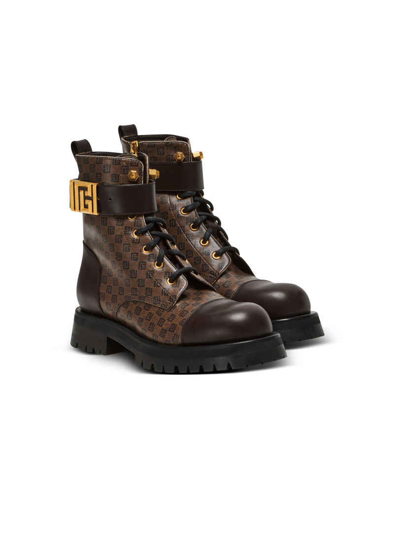 Balmain Mini monogram Romy army boots outlook