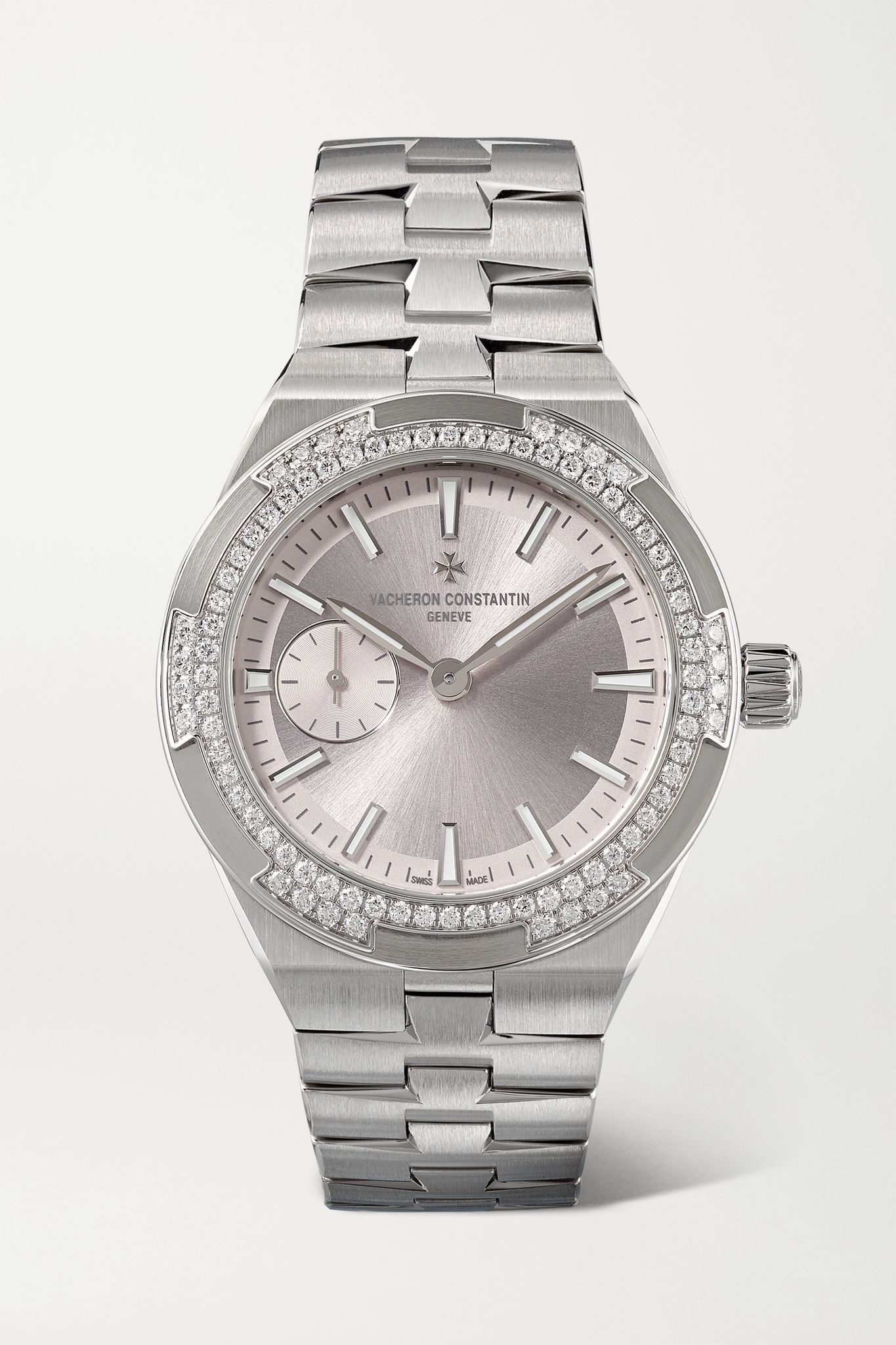 Overseas Automatic 37mm stainless steel and diamond watch - 1