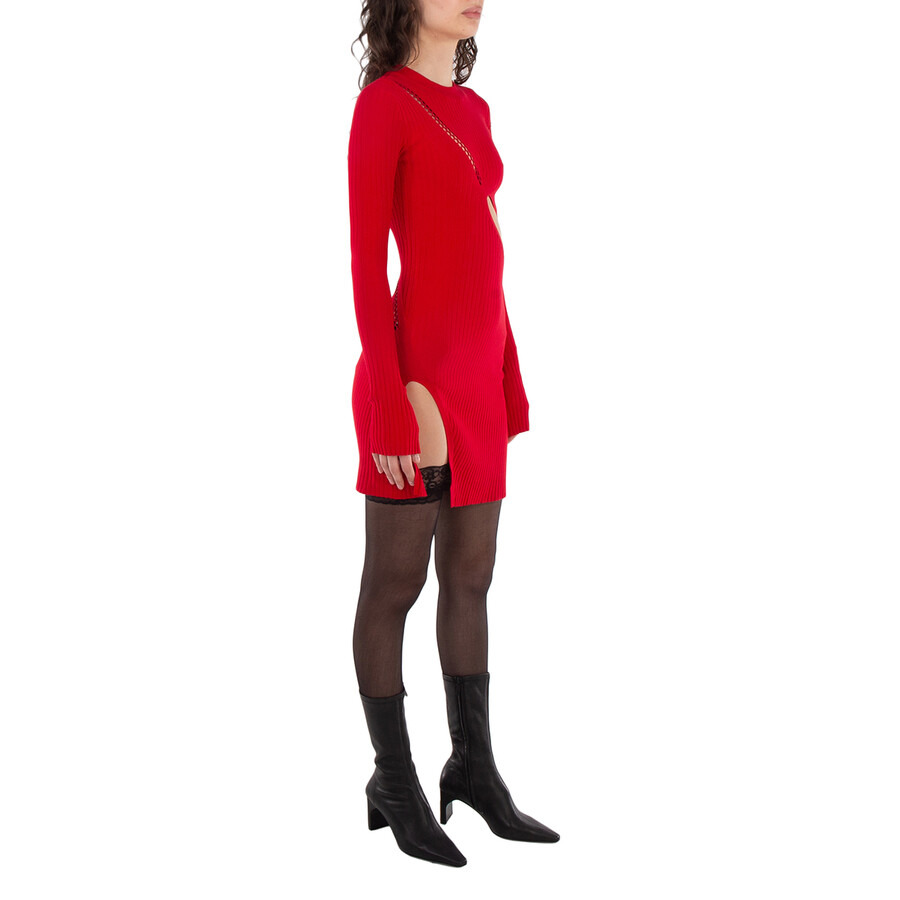 The Attico Cut-Out Detail Long Sleeve Mini Dress - 4