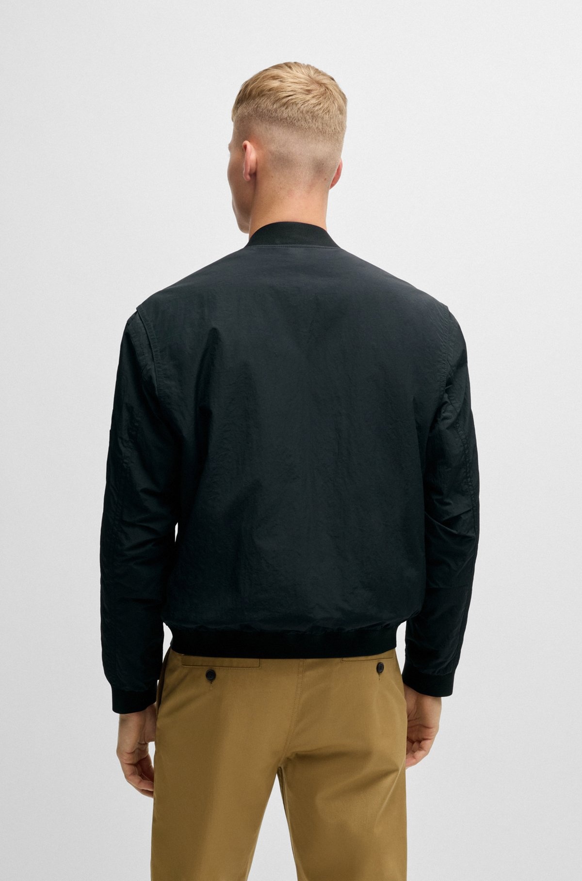 WATER-REPELLENT BOMBER JACKET WITH LOGO BADGE - 4