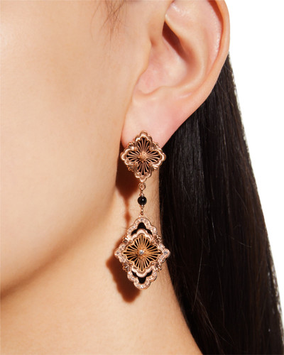 Buccellati Opera Tulle Pendant Earrings with Onyx, Diamonds and 18K Pink Gold outlook