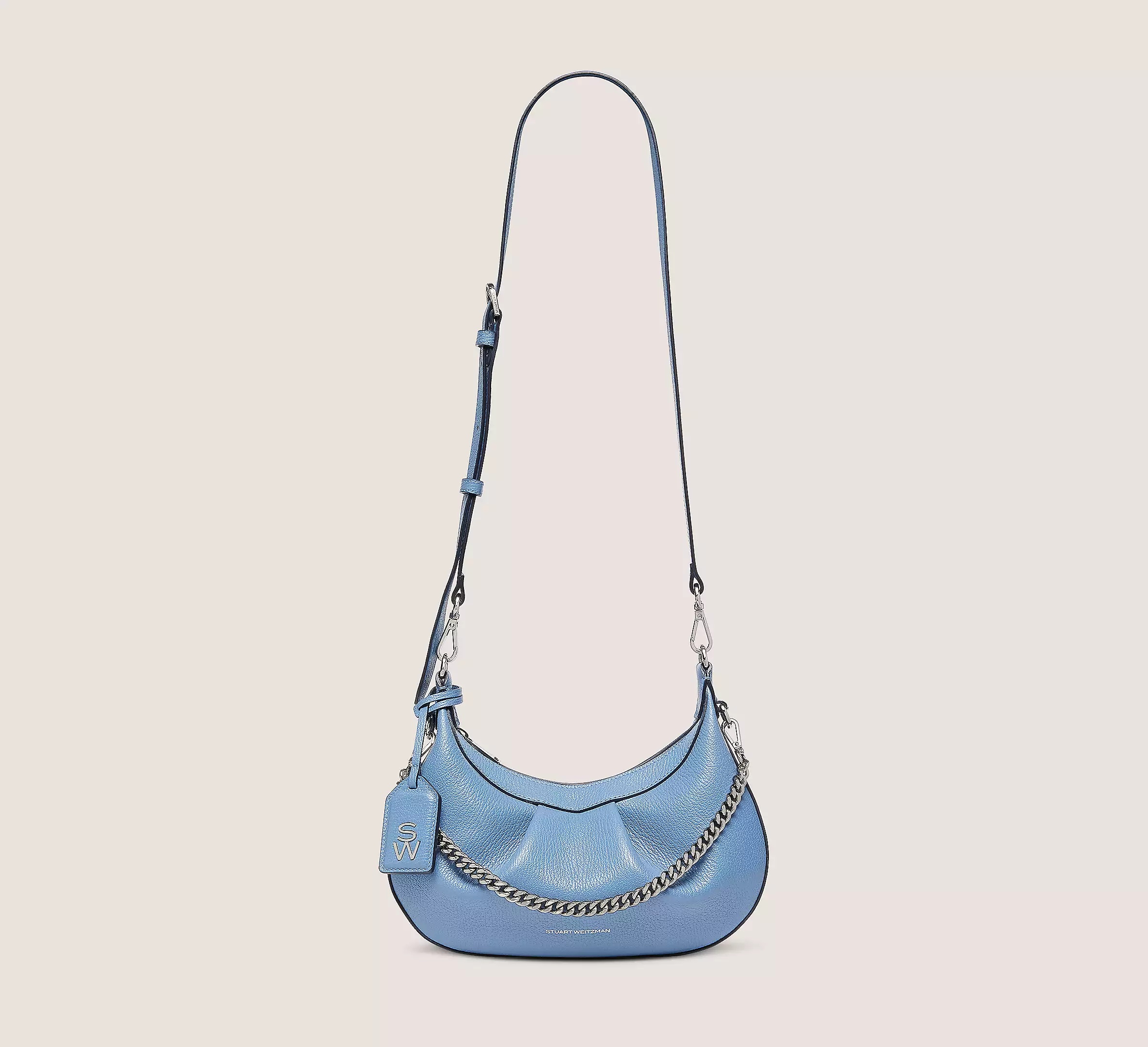 STELLAR CRESCENT CRYSTAL FRINGE BAG - 1