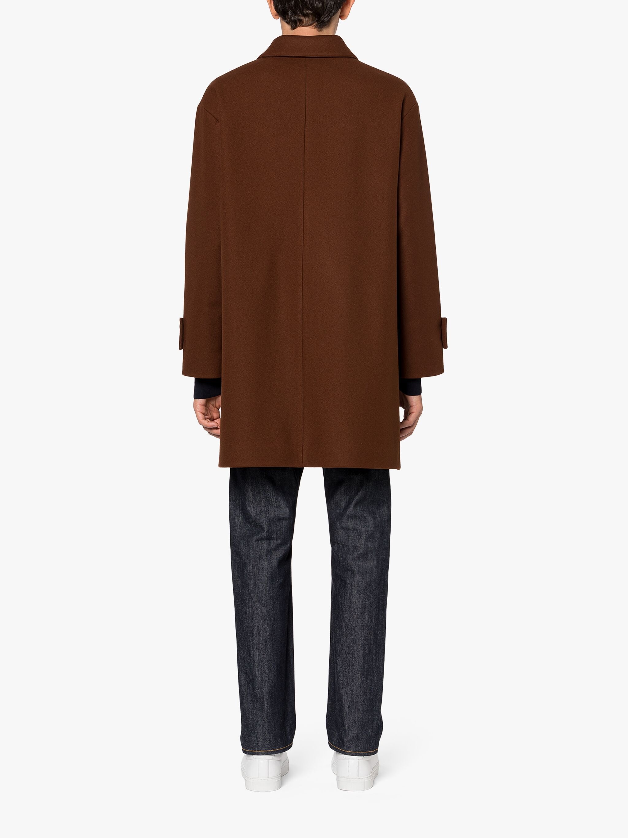 HUMBIE BROWN WOOL OVERCOAT - 4
