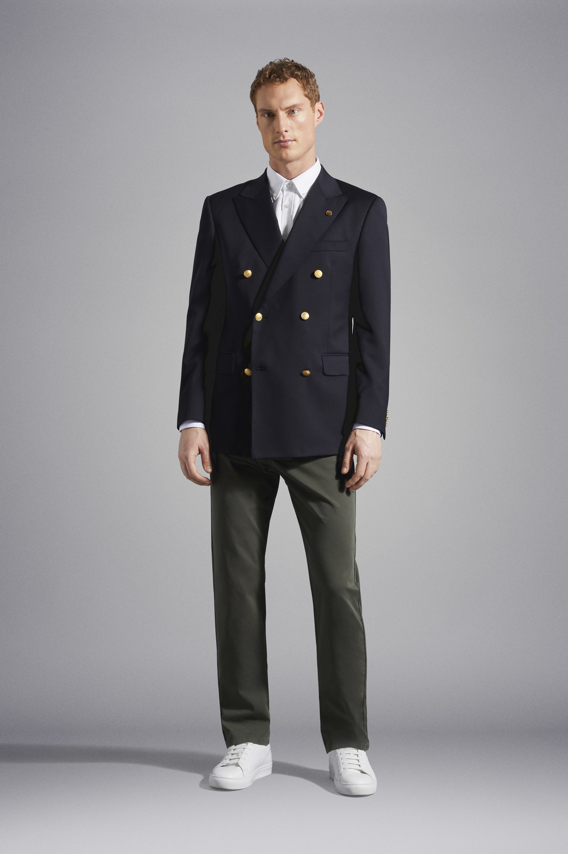 WOOL DOUBLE BREATED NAVY BLAZER - 2
