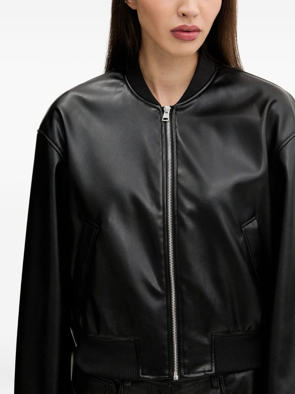 zip-front ribbed-cuff jacket - 4