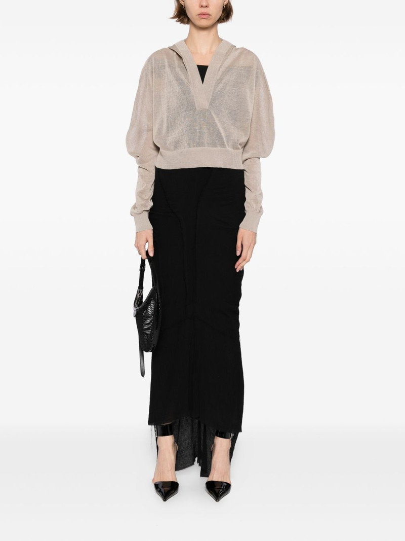 Alaïa knitted cropped hoodie outlook