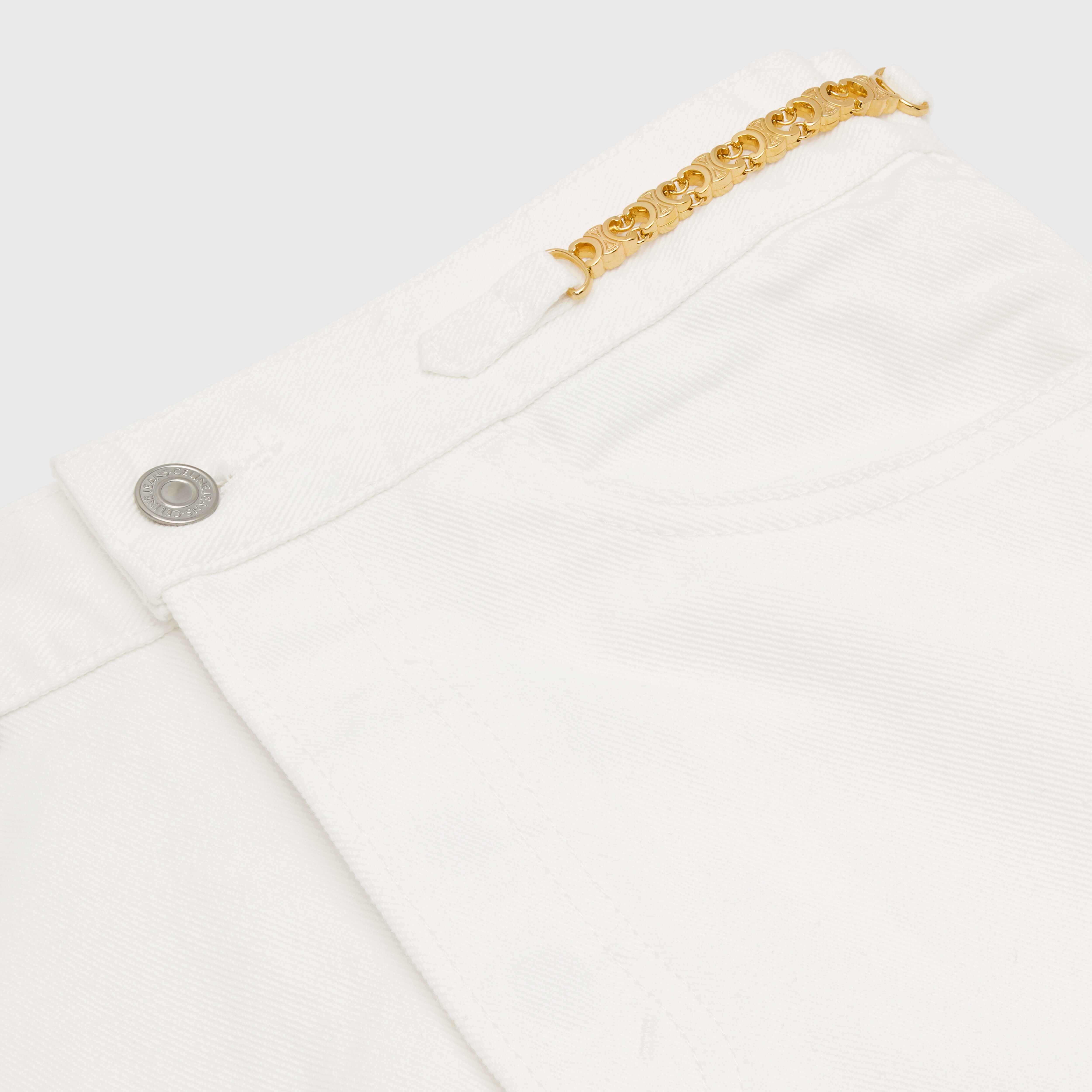 セリーヌ POLLY ジーンズ オプティックホワイト CELINE POLLY JEANS IN OPTIC WHITE WASH DENIM | REVERSIBLE