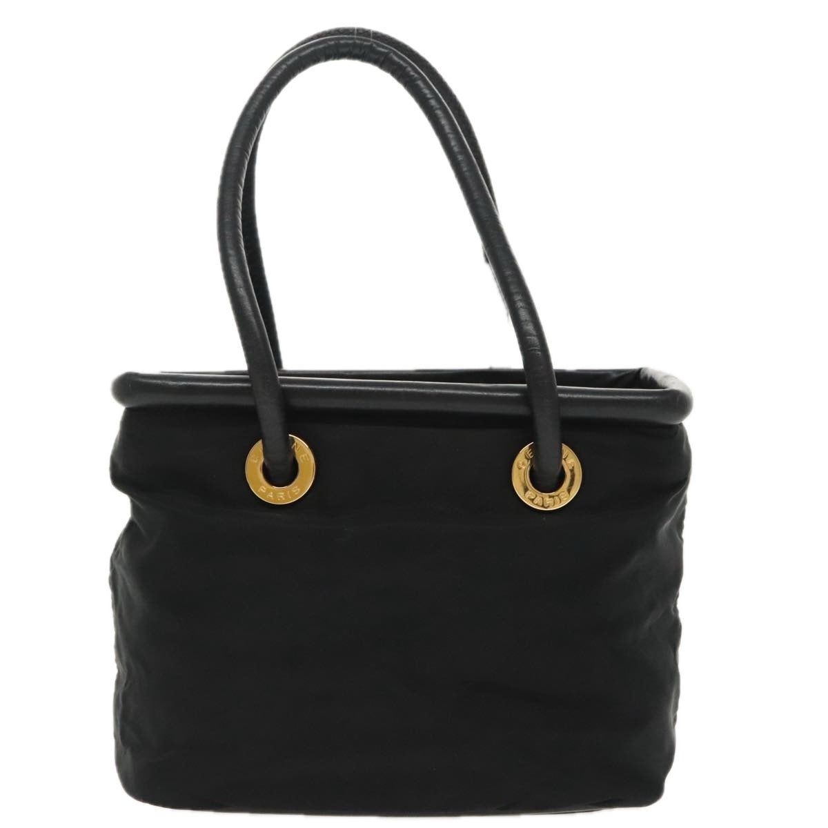 CELINE Hand Bag Nylon Black Gold - 13