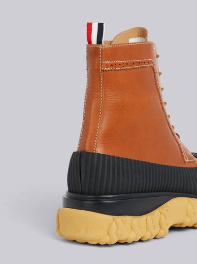 Thom Browne Camel Calf Leather Rubber Sole Longwing Duck Boot outlook