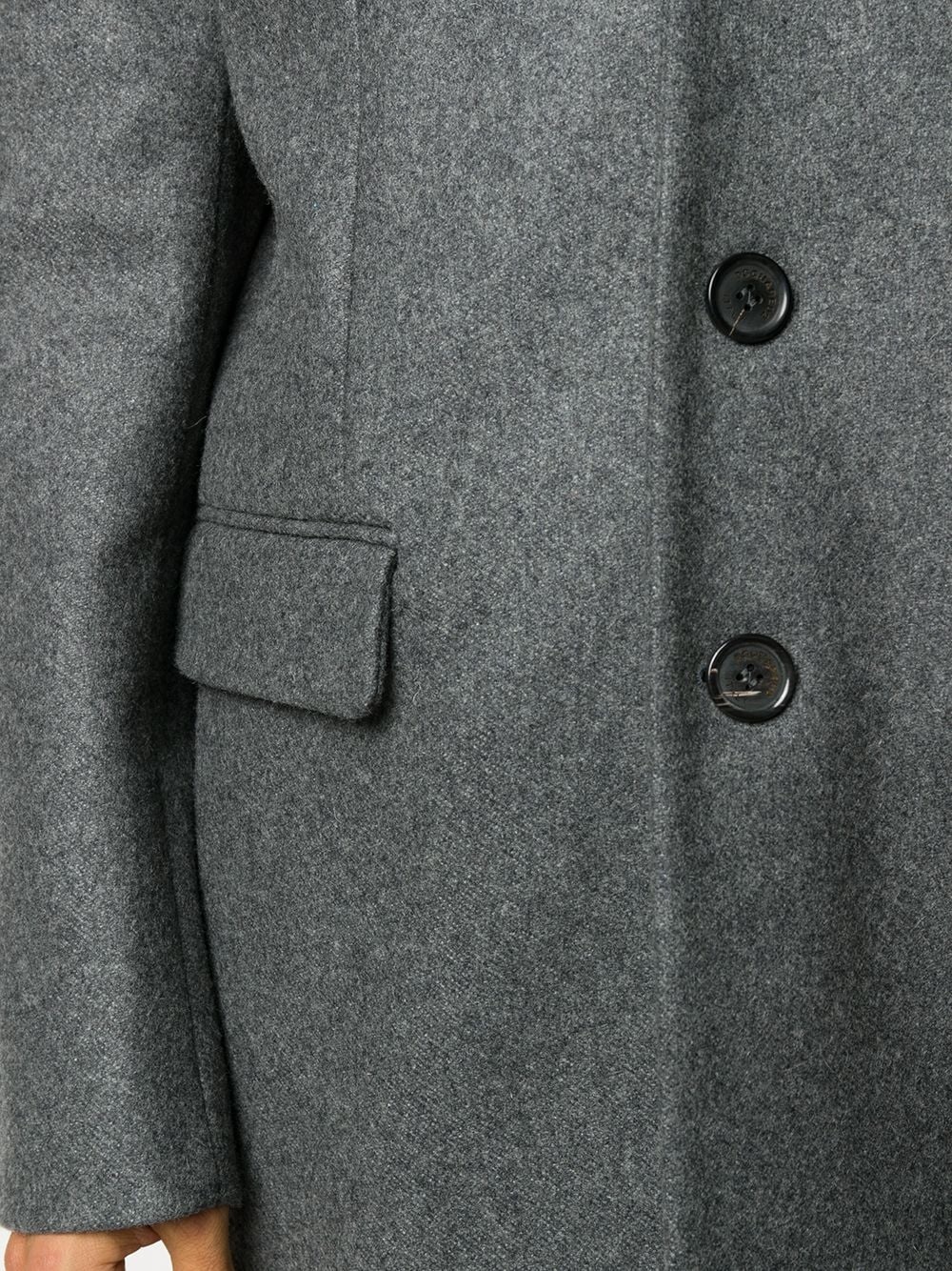 single breasted button-front coat - 5