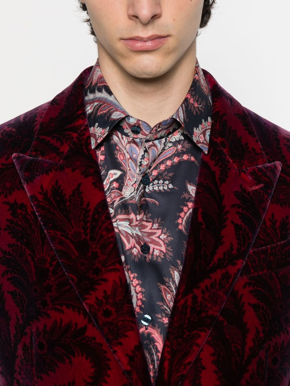 paisley velvet blazer - 5