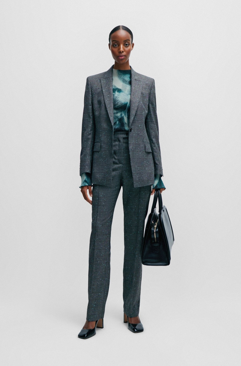 BOSS PRINTED SLIM-FIT TOP IN PLISSÉ TULLE outlook