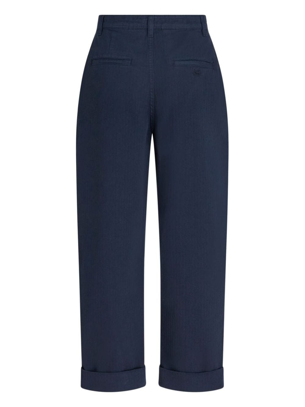 cropped herringbone-pattern cotton chinos - 7