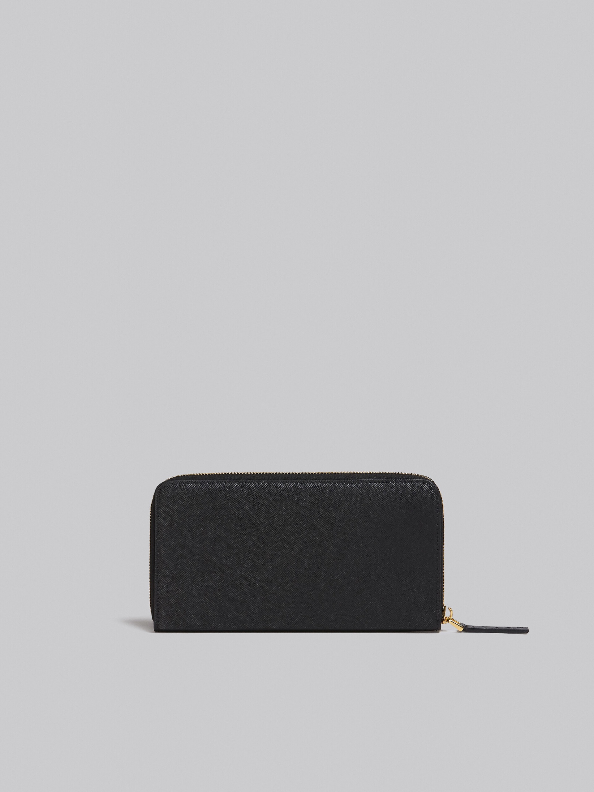 BLACK SAFFIANO LEATHER ZIP-AROUND WALLET - 3