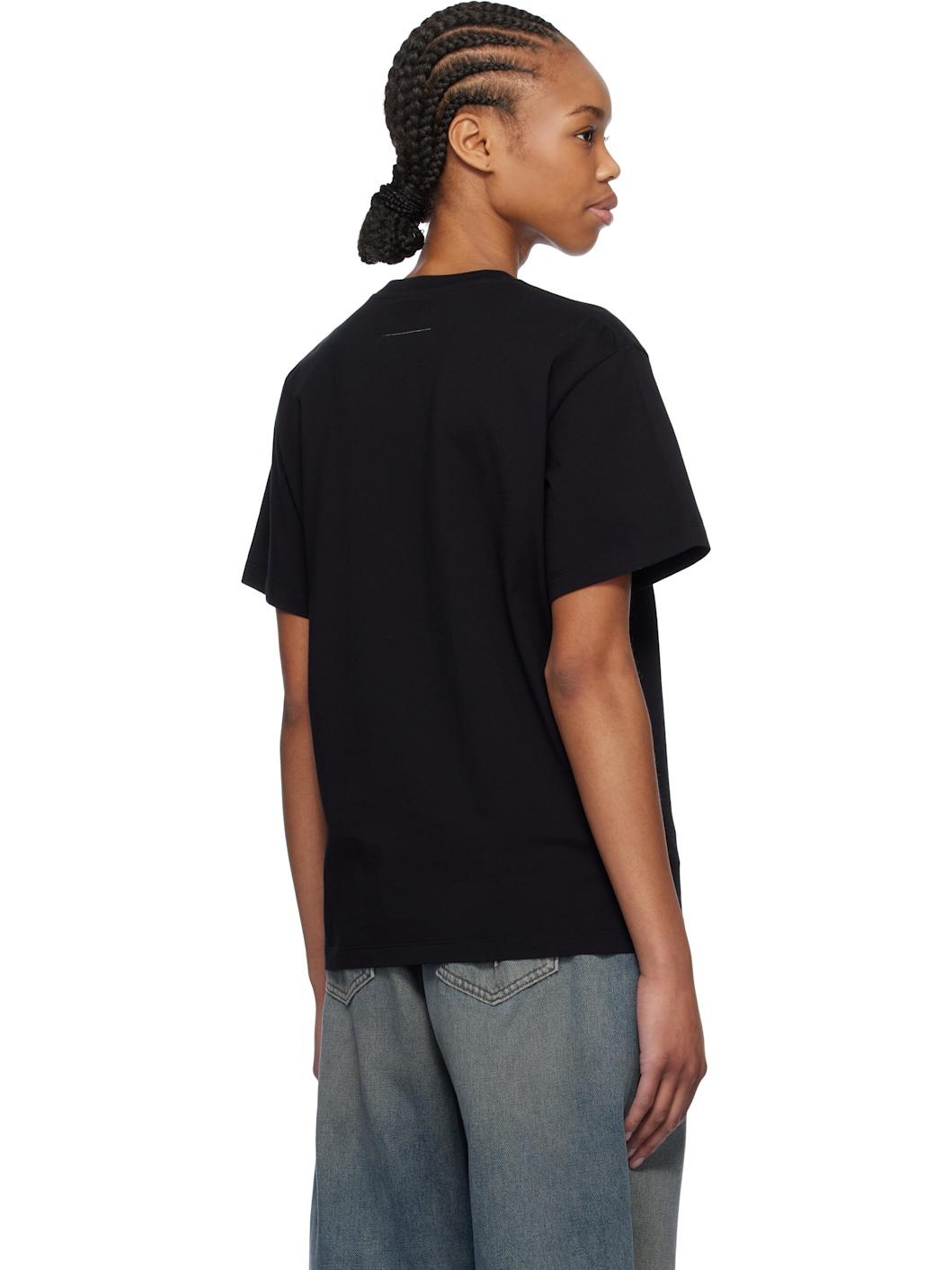 Black Newspaper Print T-shirt - 3