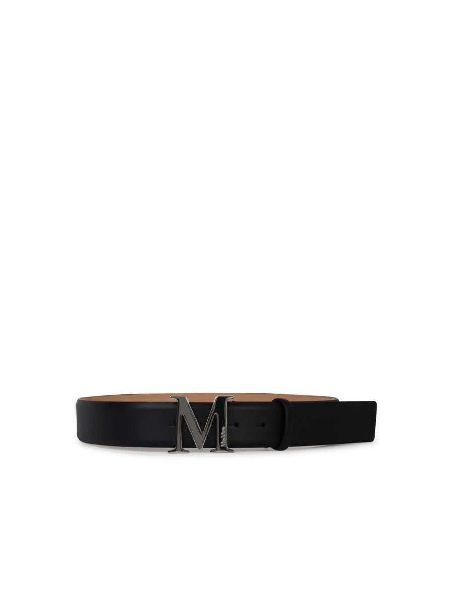 Max Mara MAX MARA 'CLASSIC 40' BLACK LEATHER BELT - 1