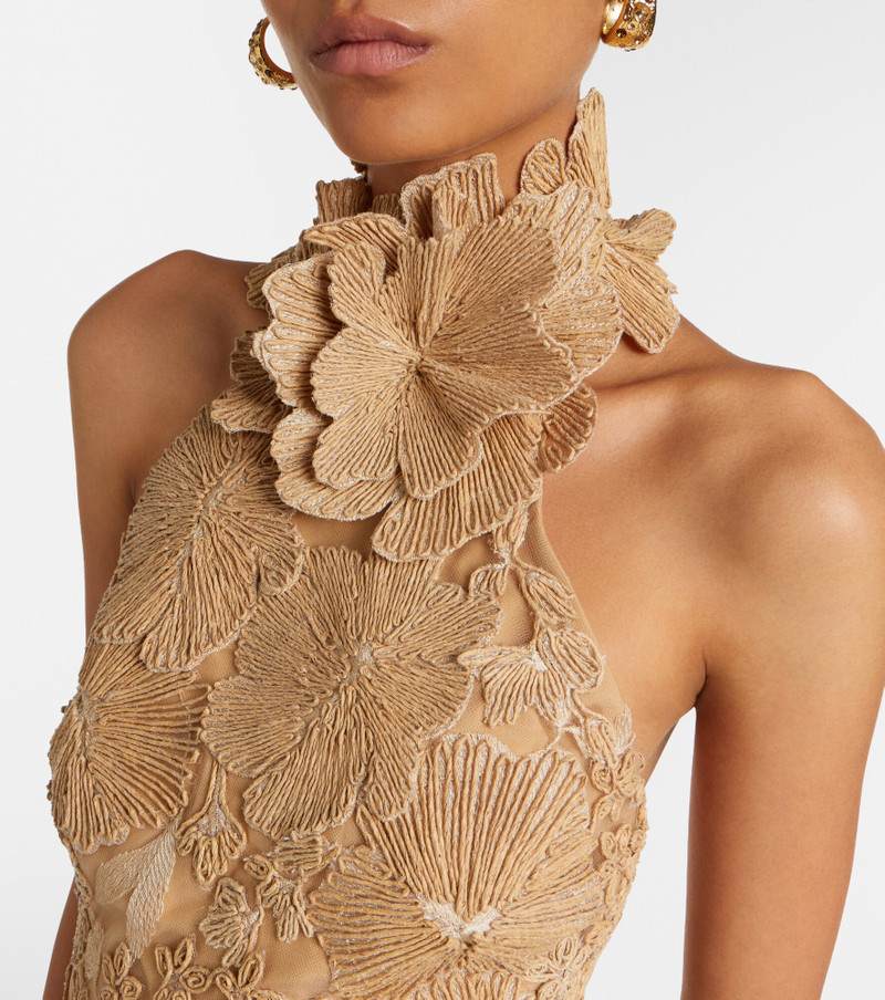 Raffia-trimmed silk-blend tulle gown 3
