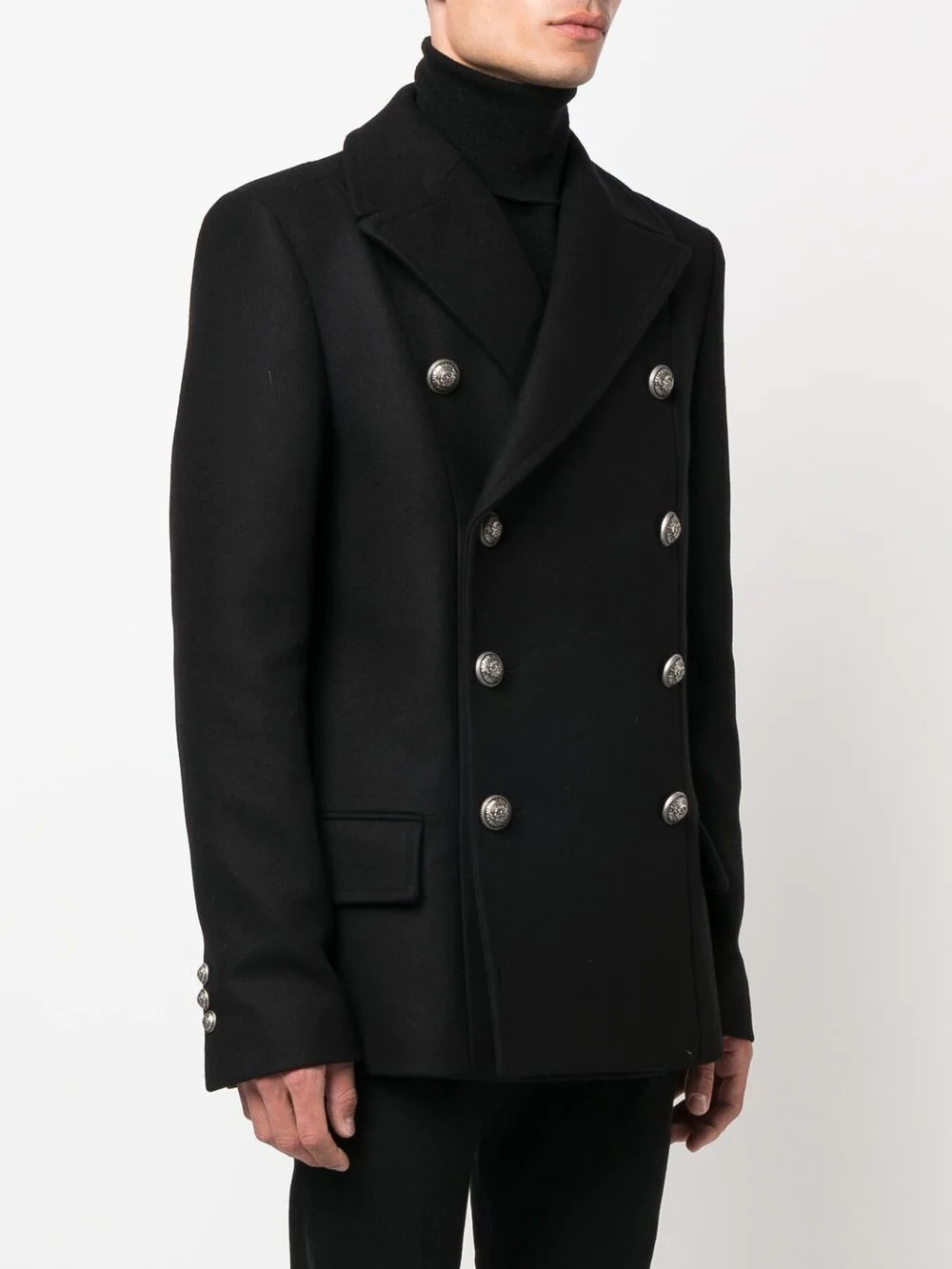 double-breasted virgin-wool coat - 3