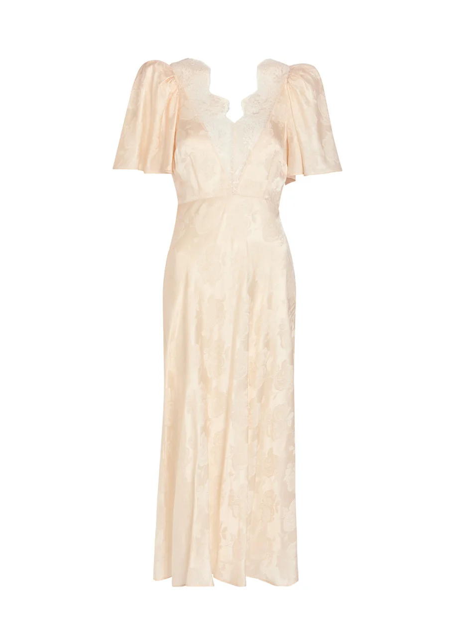 Ronny Kobo Philo Floral-jacquard Silk-blend Midi Dress - 1