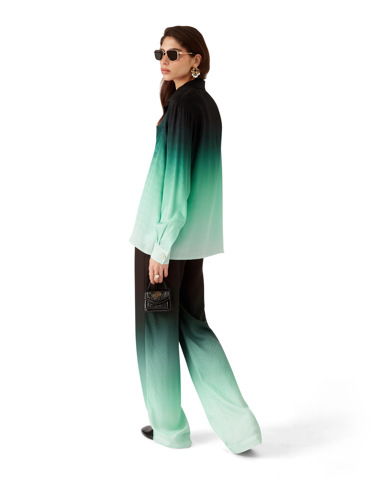 Gradient Ping Pong Jacquard Silk Shirt - 4