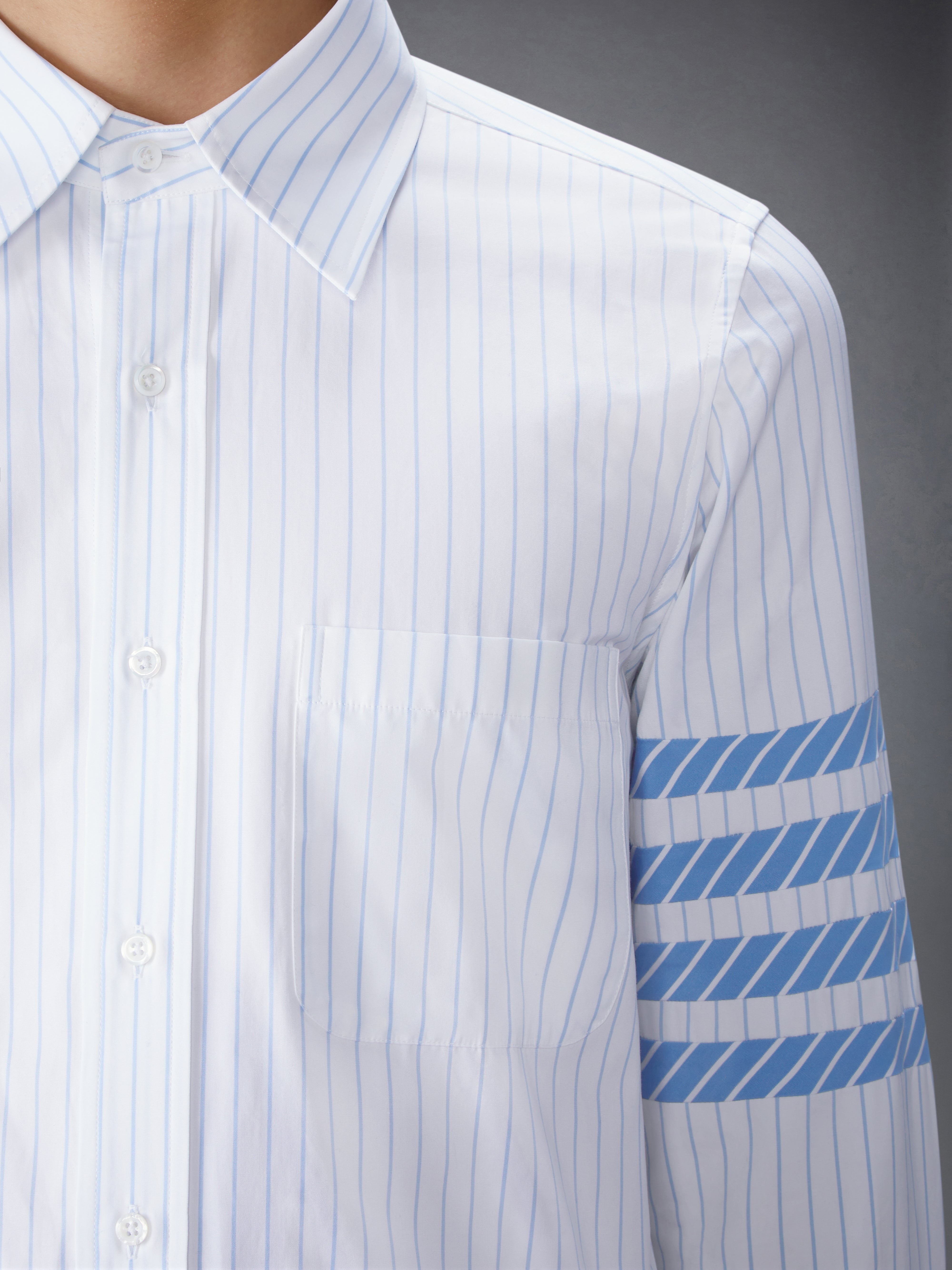 PINSTRIPE POPLIN 4-BAR STRAIGHT FIT SHIRT - 7