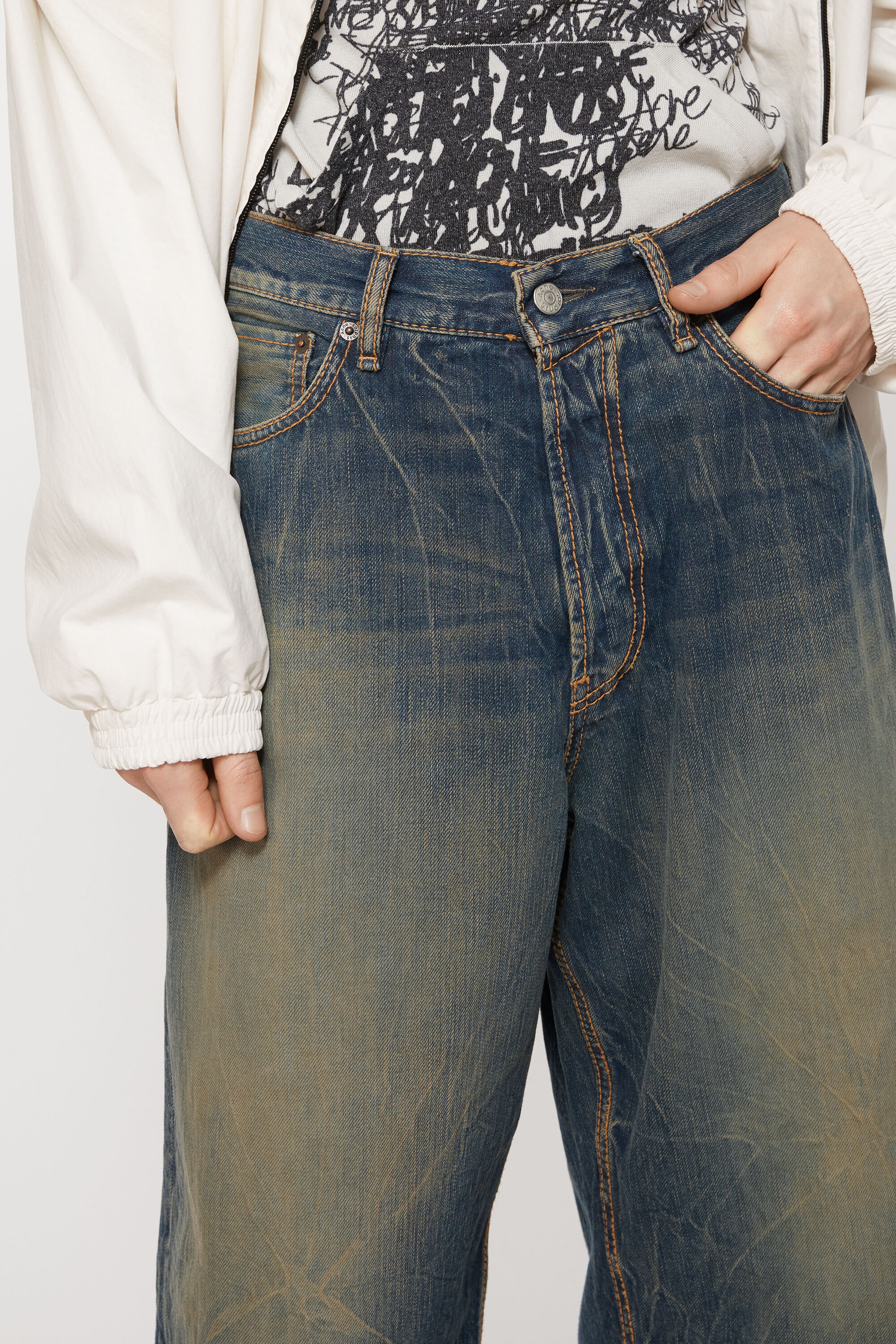 Denim shorts - loose fit - Dark Blue - 5