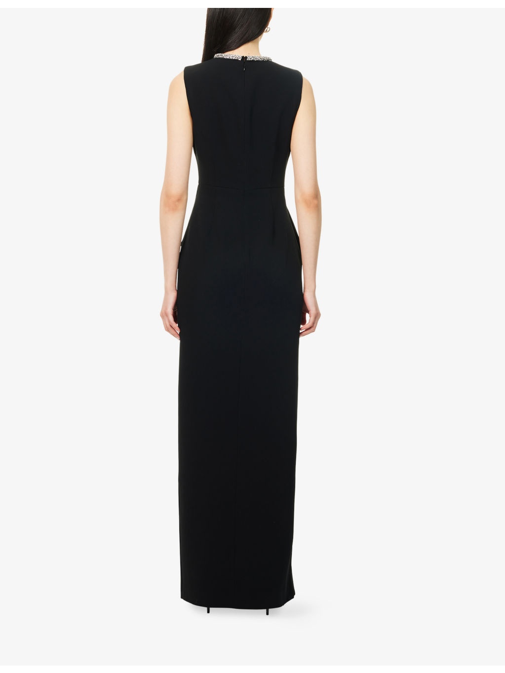 Embellished Wavy-Panel Woven Maxi Dress - 4
