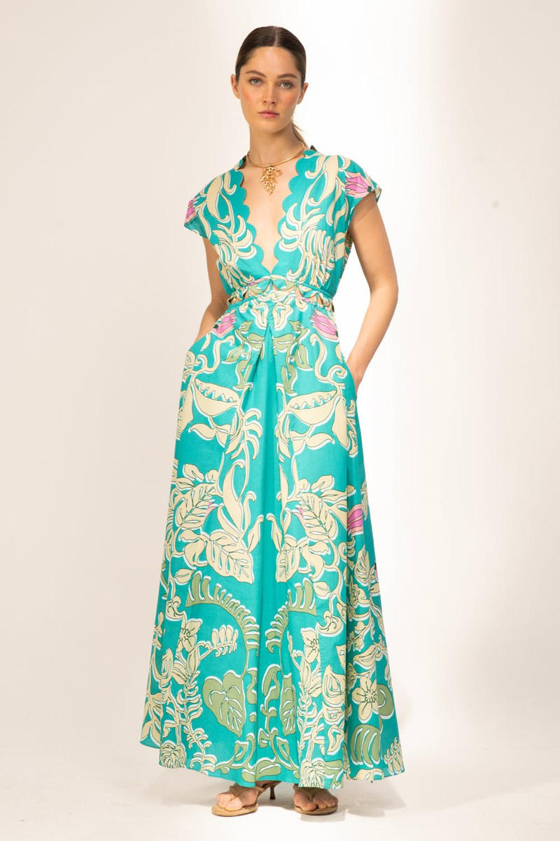 Long Dress Noreen - Turquoise Ritual 1