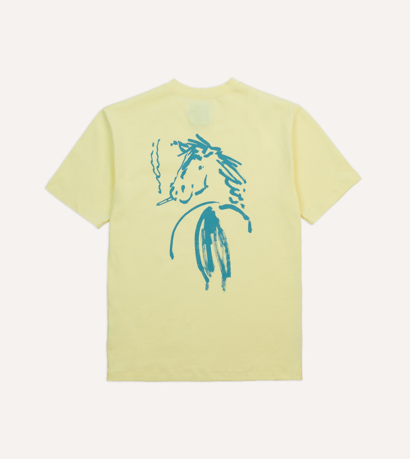 Yellow Horse Print Short-Sleeve Hiking T-Shirt 1