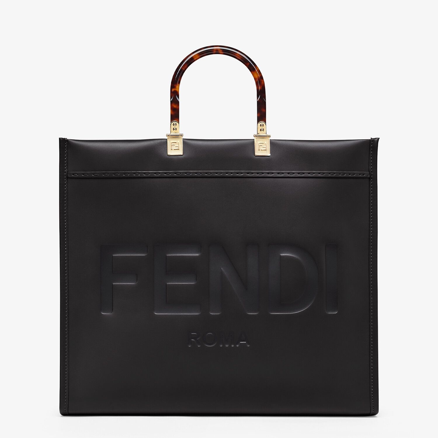 Black leather shopper - 1