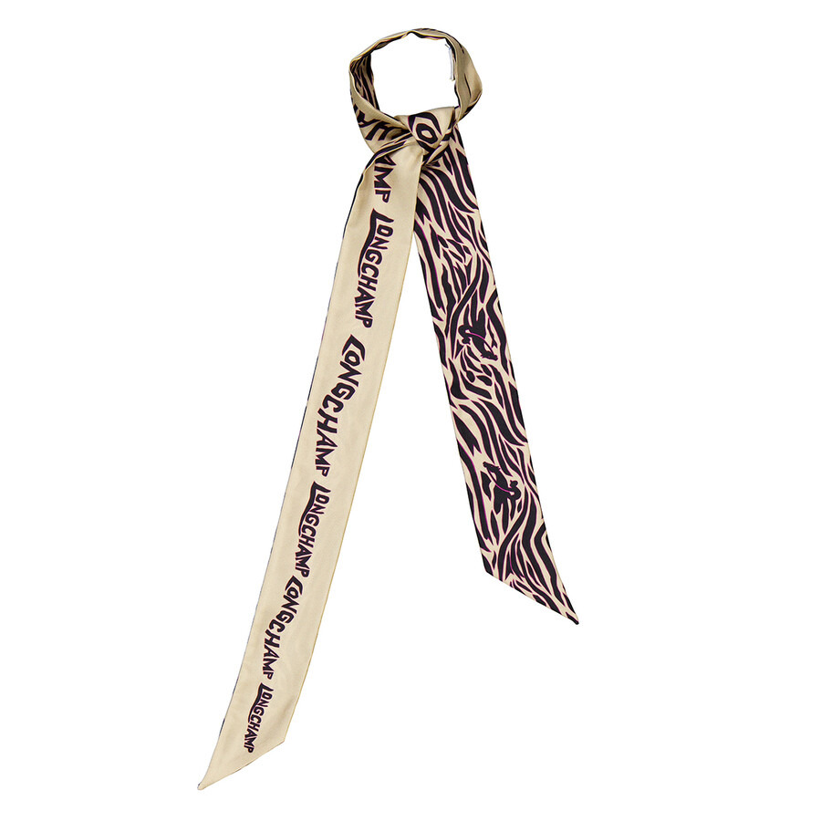 Longchamp Graphic Tiger-Print Silk Headband - 6