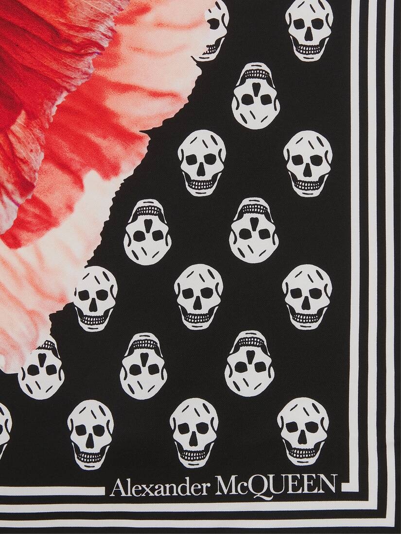 Paper Bloom Biker Skull Scarf in Black/pink - 3