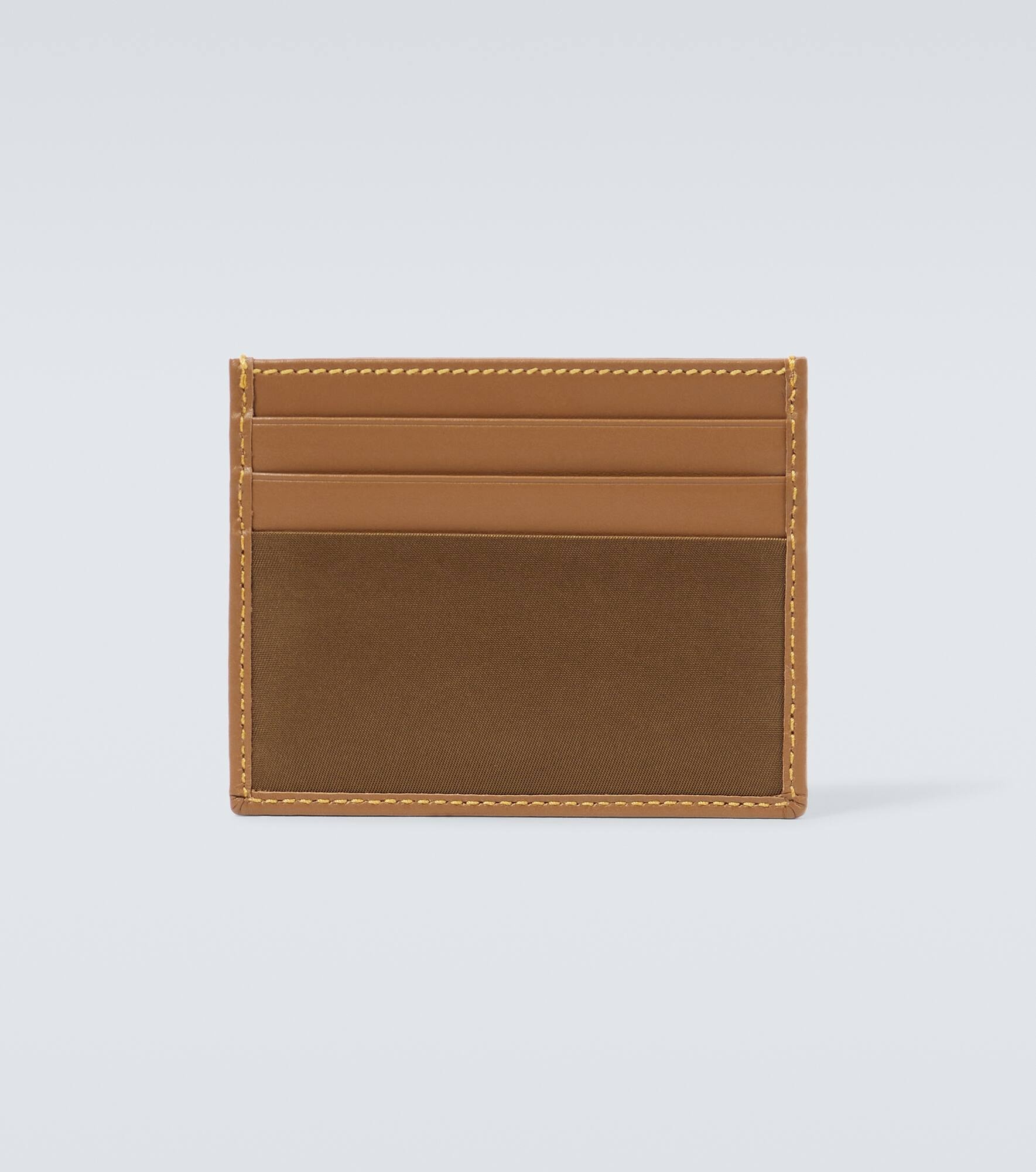 Re-Nylon leather-trimmed card case - 2