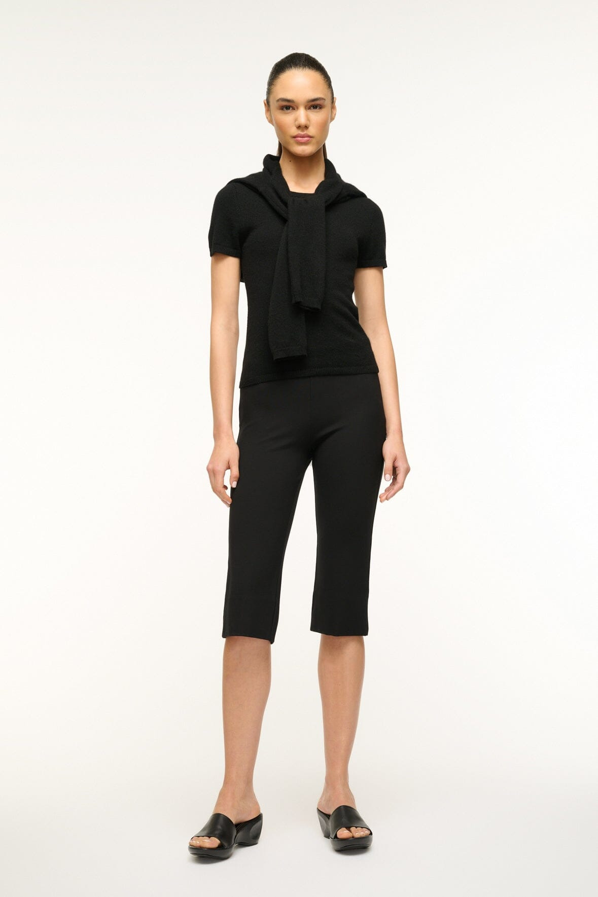 STAUD EASY CASHMERE TEE BLACK - 2