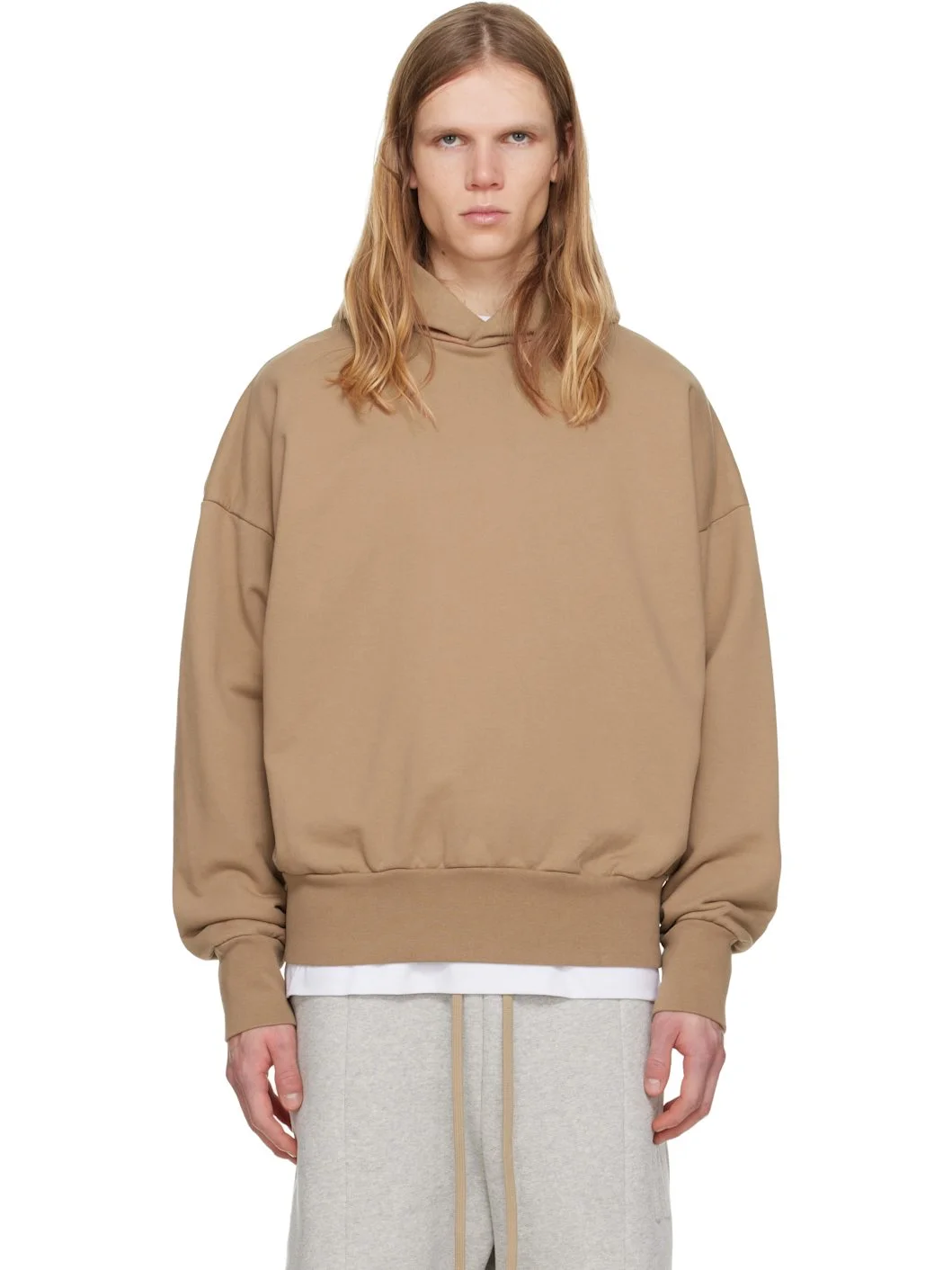 Beige Cotton Hoodie - 1