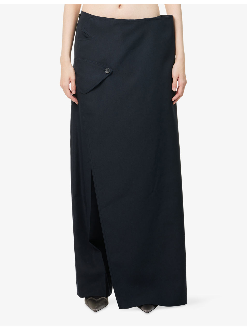 The Wraparound Wide-Leg Woven Pant Skirt - 3