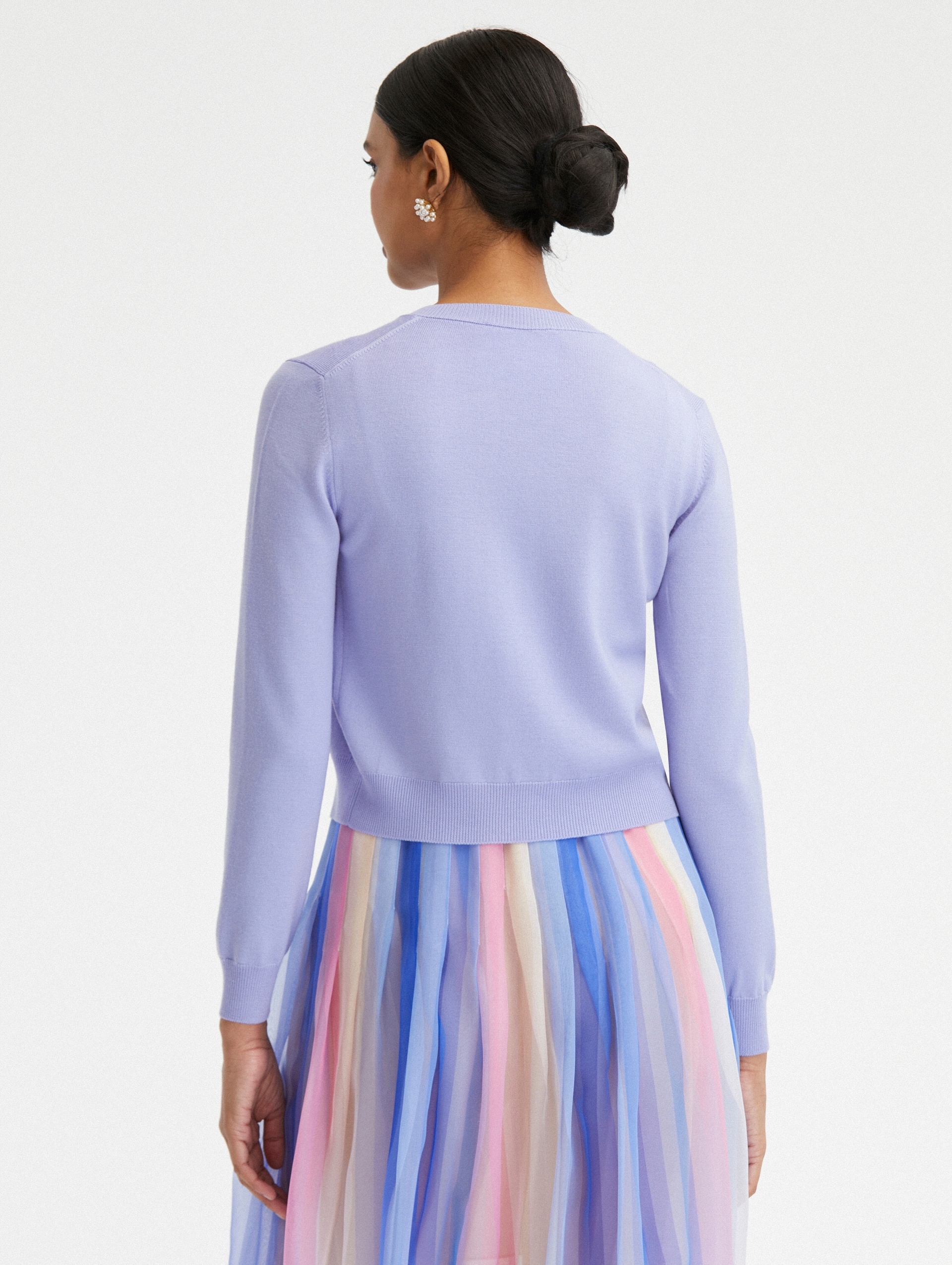 BUTTON FRONT WISTERIA CARDIGAN - 4