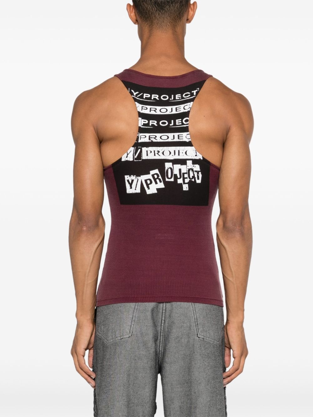 rock band-print invisible strap tank top - 5