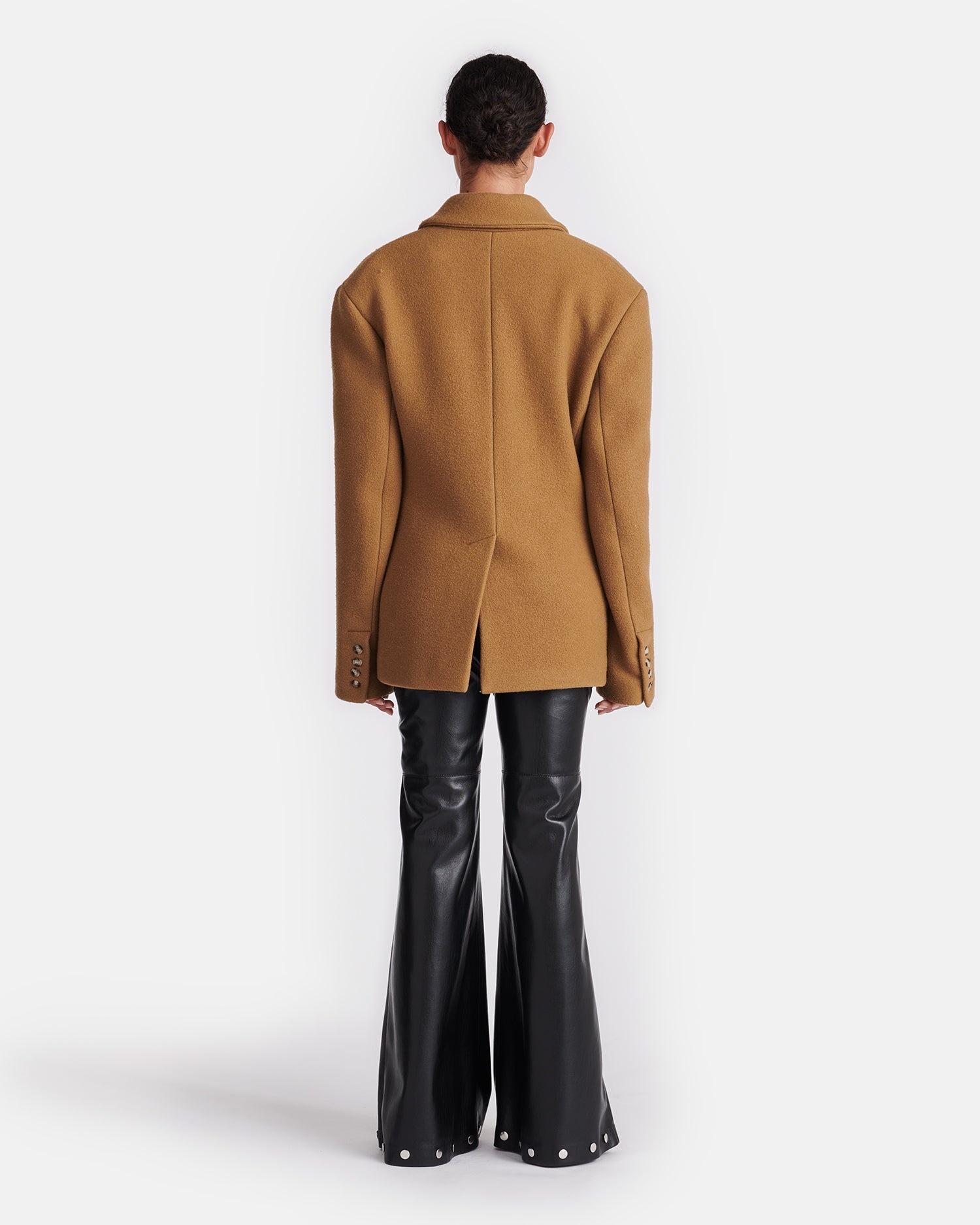 Cinched-Waist Felted Wool Blazer - 5