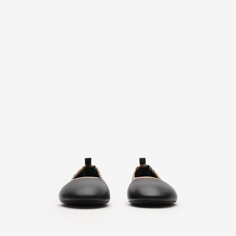 Burberry Check Trim Leather Robin Ballerinas outlook