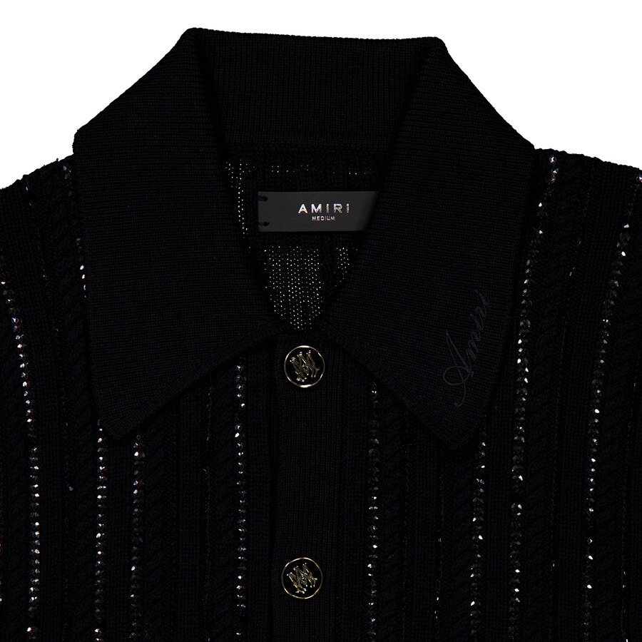 Amiri Men's Black Long Sleeve Polo Shirt - 2