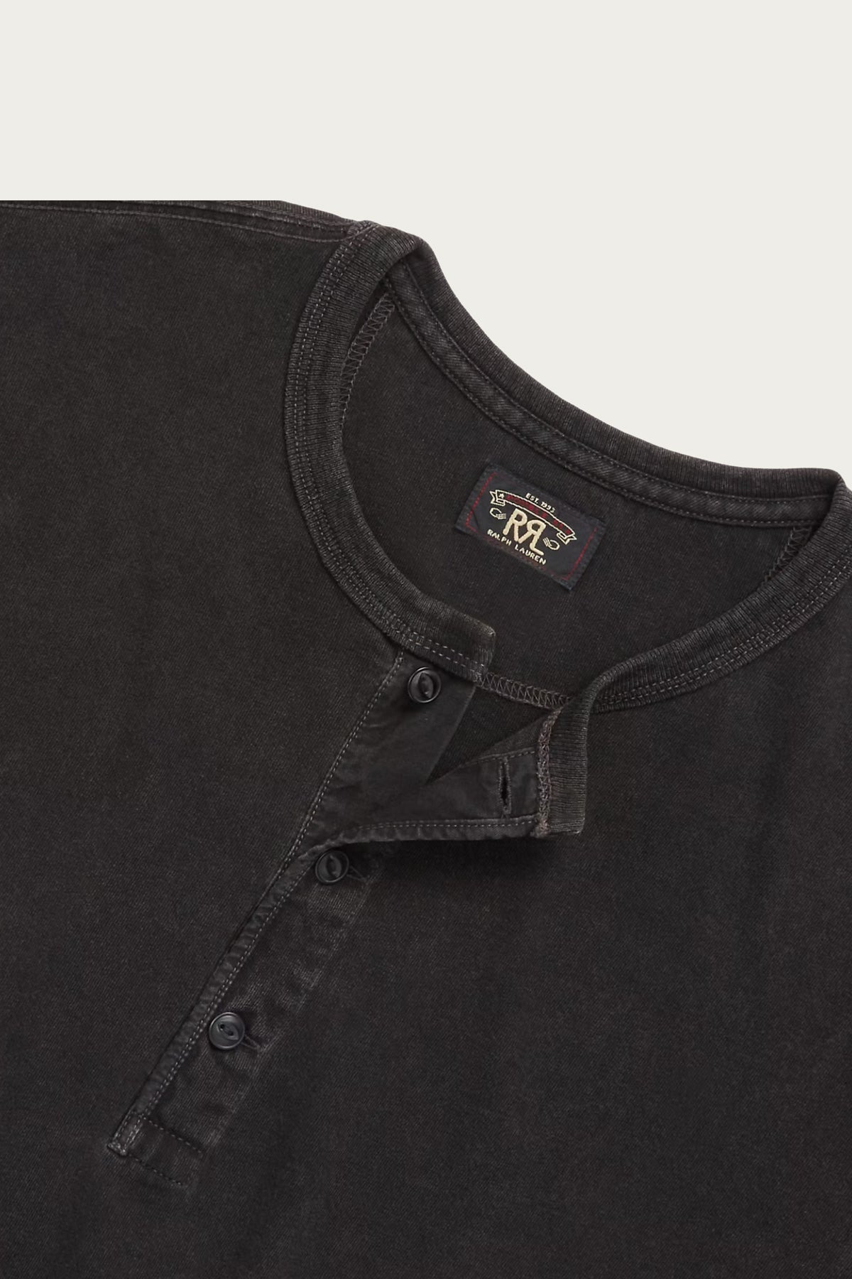 Indigo Jersey Henley Shirt - Sulfur Black - 3