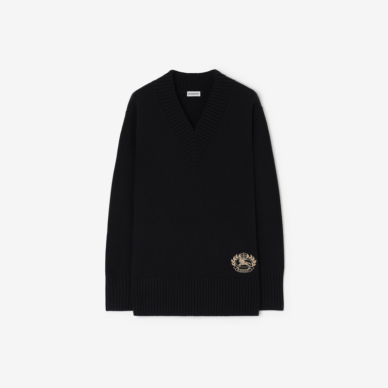 Wool Cashmere V-neck Sweater 1