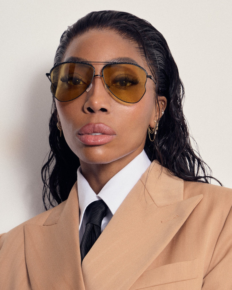 Kika Aviator Sunglasses in Yellow and Matt Black 2