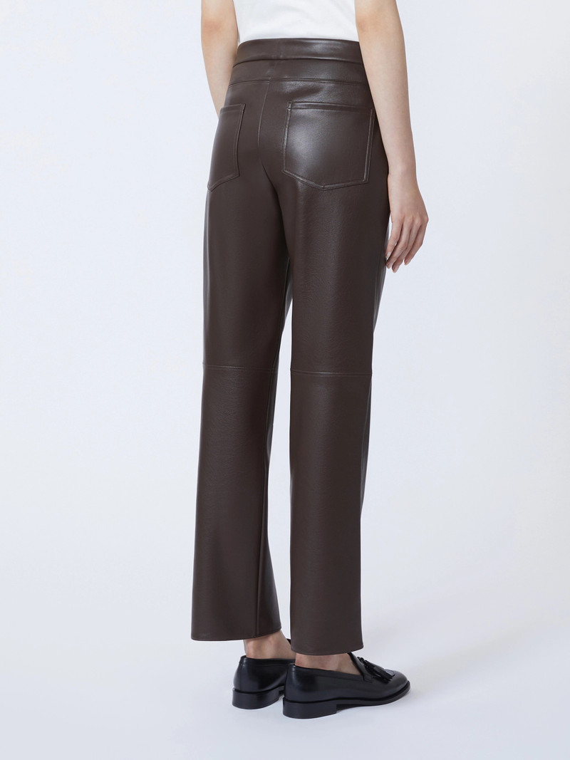 SUBLIME Slim-fit coated fabric trousers - CHOCOLATE 4
