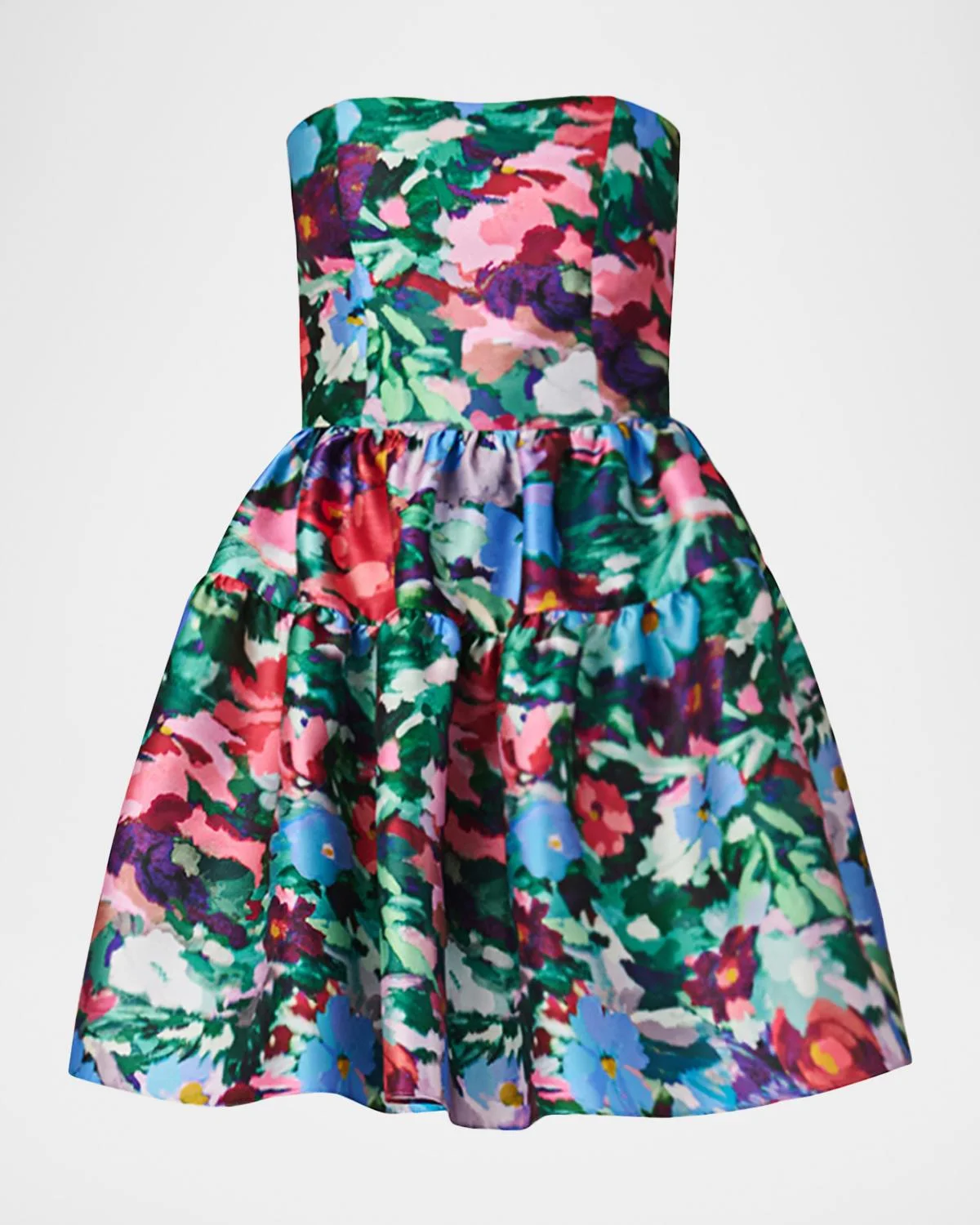 Kyrie Strapless Floral-Print Mini Dress - 1